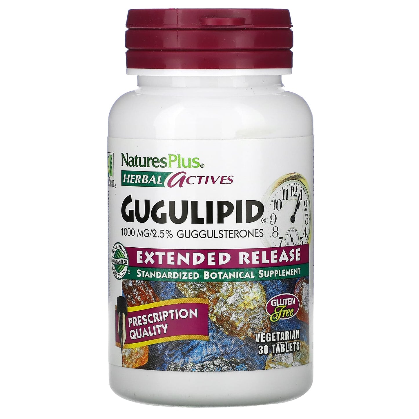 Nature's Plus, Herbal Actives, Gugulipid, Extended Release, 1,000, 30 Tablets UPC 097467073289 | Hilife Vitamins