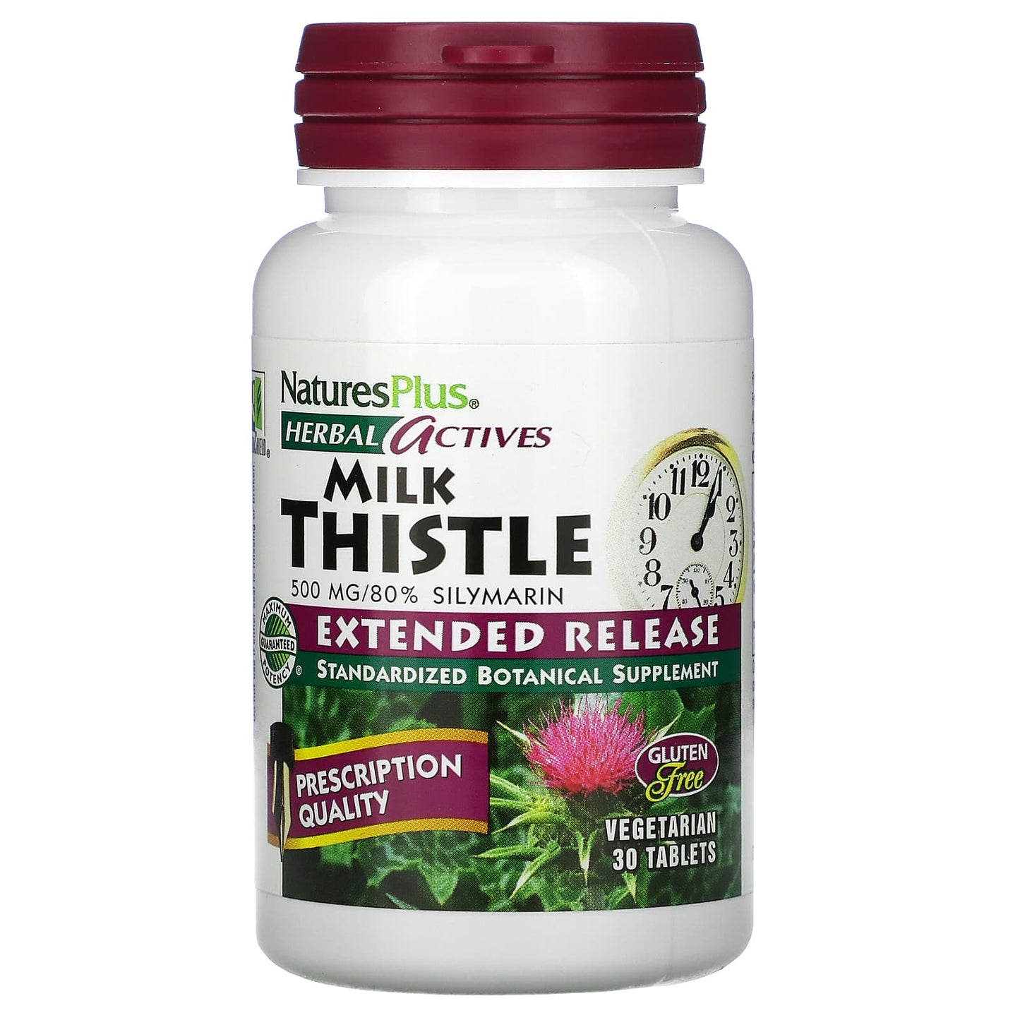 Nature's Plus, Herbal Actives, Milk Thistle, Extended Release, 50, 30 Tablets UPC 097467073425 | Hilife Vitamins