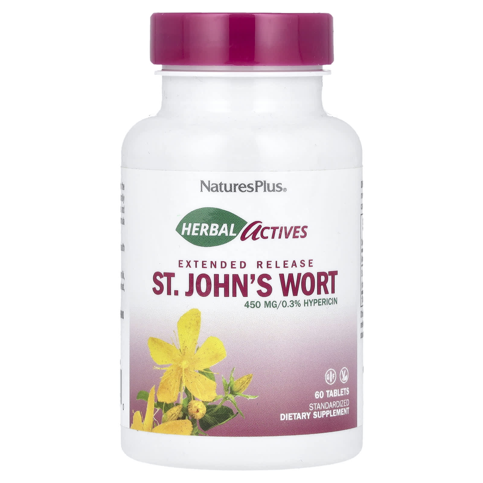 Nature's Plus, St. John's Wort Extended Release 450 mg, 60 Tablets UPC 097467073500 | Hilife Vitamins