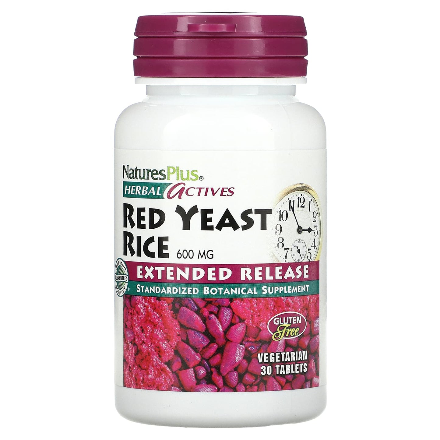 Nature's Plus, Herbal Actives, Red Yeast Rice, Extended Release, 600 mg, 30 Vegetarian Tablets UPC 097467073609