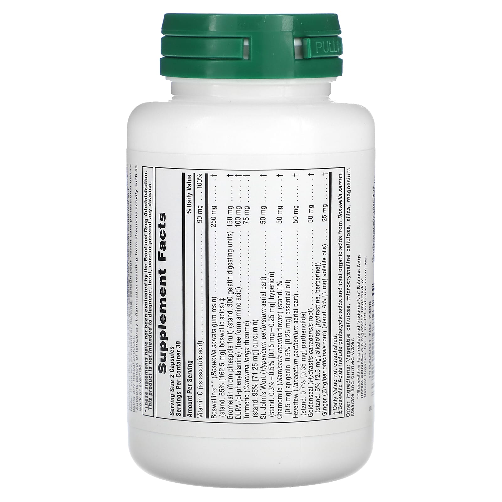 Nature's Plus, Inflam-Actin, 60 Vegetarian Capsules UPC 097467074361 | Hilife Vitamins