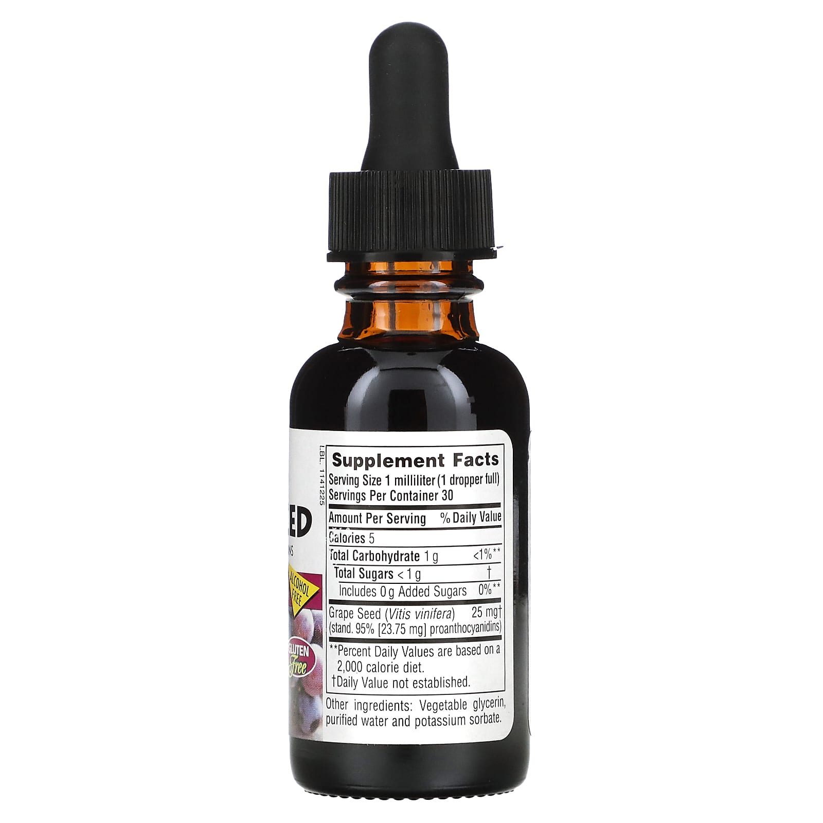 Nature's Plus, Herbal Actives, Grape Seed, Alcohol Free, 25 mg, 1 Oz Liquid UPC 097467078321 | Hilife Vitamins