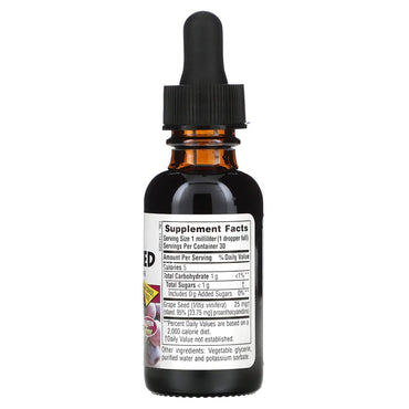 Nature's Plus, Herbal Actives, Grape Seed, Alcohol Free, 25 mg, 1 Oz Liquid UPC 097467078321 | Hilife Vitamins