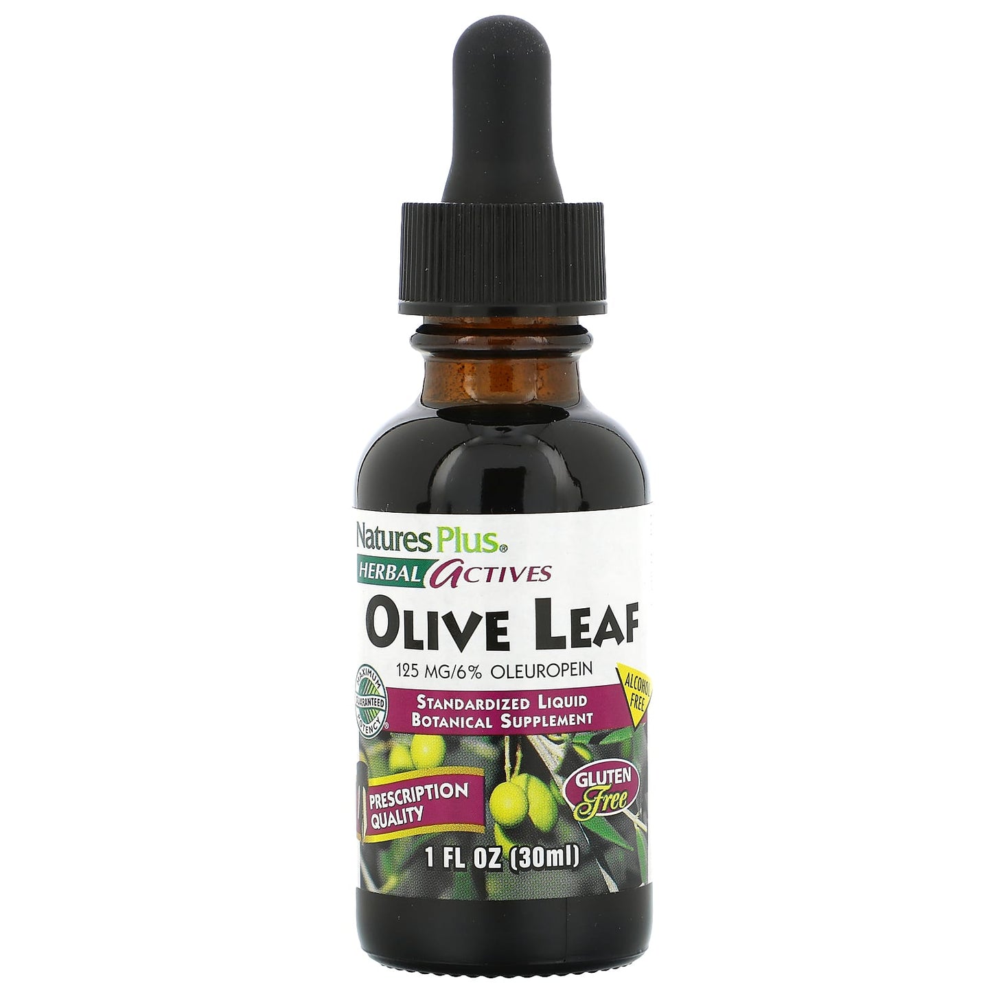 Nature's Plus, Herbal Actives, Olive Leaf, Alcohol Free, 1 Oz Liquid UPC 097467078499 | Hilife Vitamins