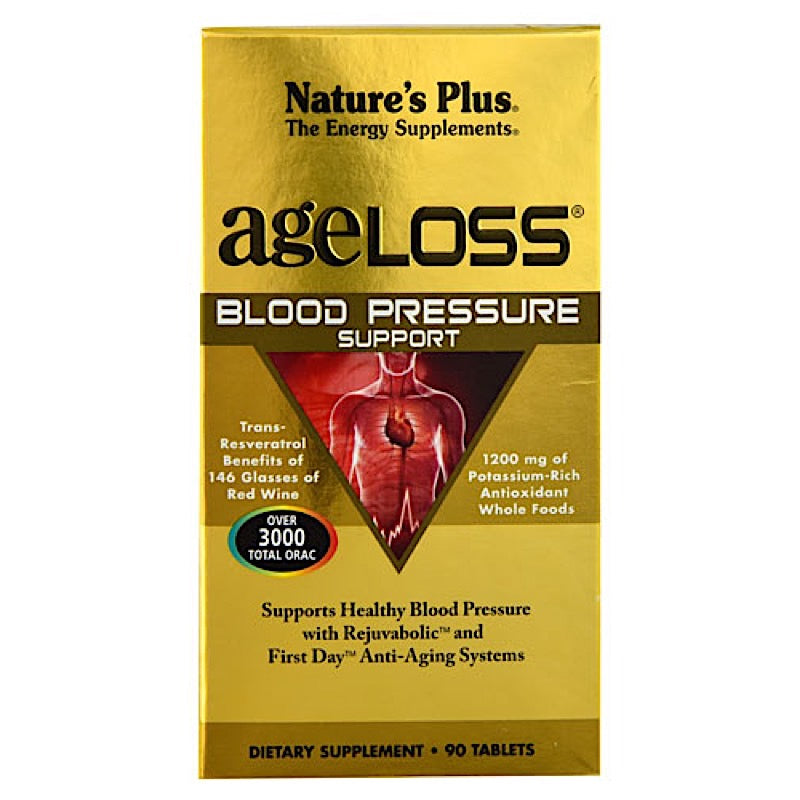 Nature's Plus, ageLOSS, Blood Pressure Support, 90 Tablets UPC 097467080287 | Hilife Vitamins