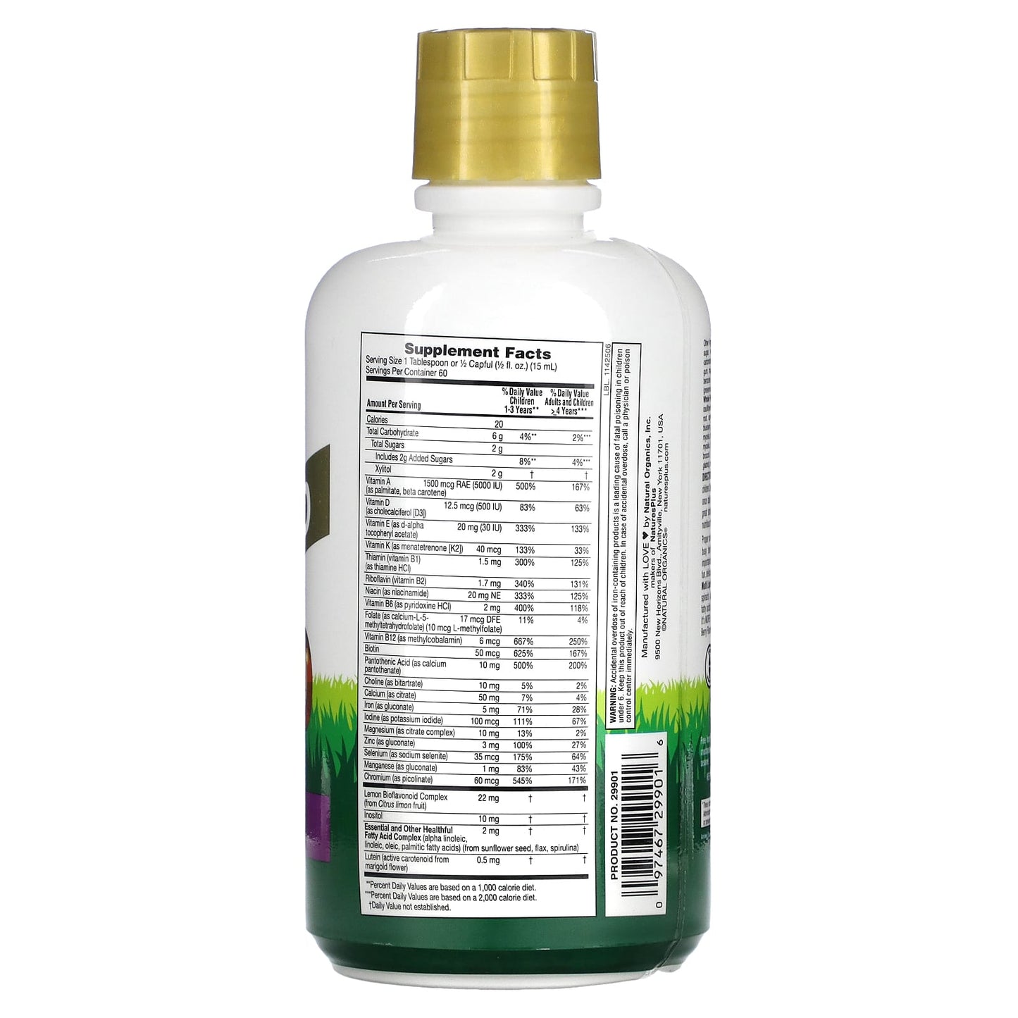 Nature's Plus, Animal Parade Gold, Multivitamin Liquid, Tropical, 30 fl oz (887.10 ml) UPC 097467299016 | Hilife Vitamins