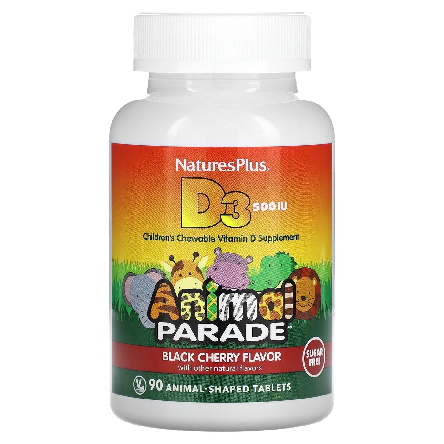 Nature's Plus, Animal Parade, Vitamin D3, Sugar Free, Black Cherr, 90 Chewables UPC 097467299238 | Hilife Vitamins