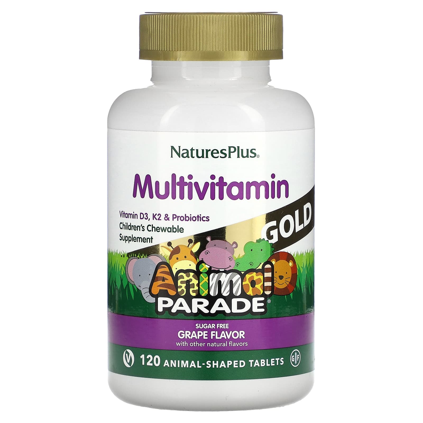 Nature's Plus, Ap Gold Grape, 120 Chewables UPC 097467299344 | Hilife Vitamins