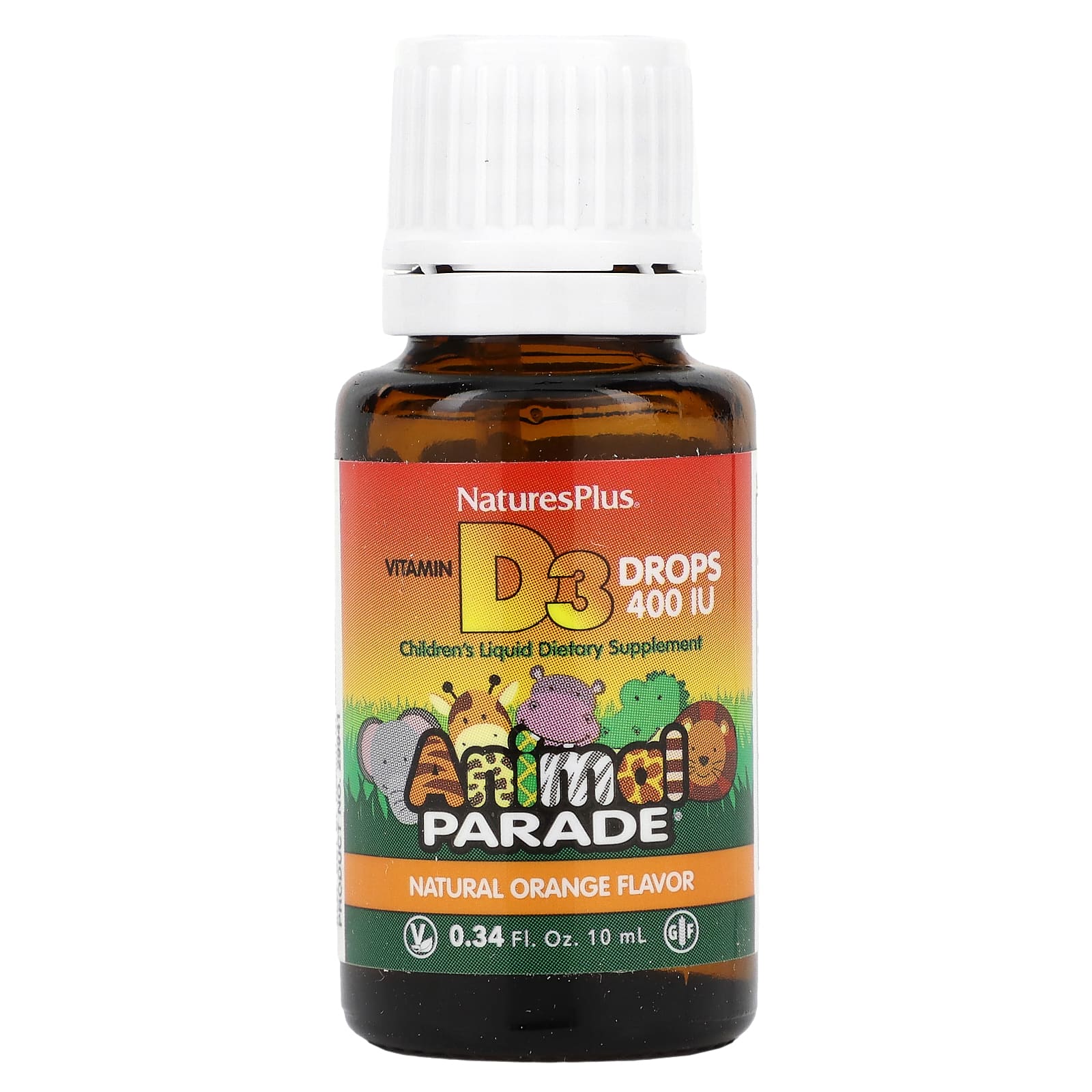Nature’s Plus, Source of Life, Animal Parade, Vitamin D3 Liquid D, 10 Drops UPC 097467299412 | HiLife Vitamins