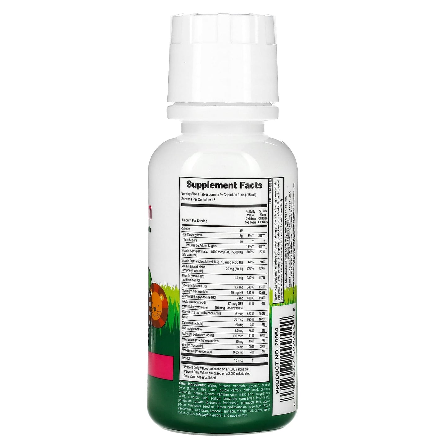 Nature's Plus, Animal Parade, Multivitamin Liquid, Tropical Berry, .5 Liquid UPC 097467299542 | Hilife Vitamins