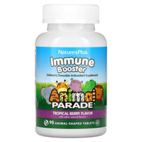 Nature's Plus, Animal Parade, Kids Immune Booster,  Tropical Berr, 90 Chewables UPC 097467299788 | Hilife Vitamins