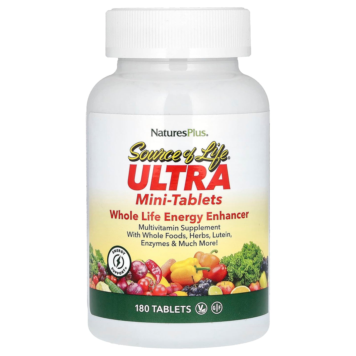 Nature's Plus, Source of Life, Ultra, Whole Life Energy Enhancer, Mini-Tablets, Multivitamin, 180 Tablets UPC 097467305229