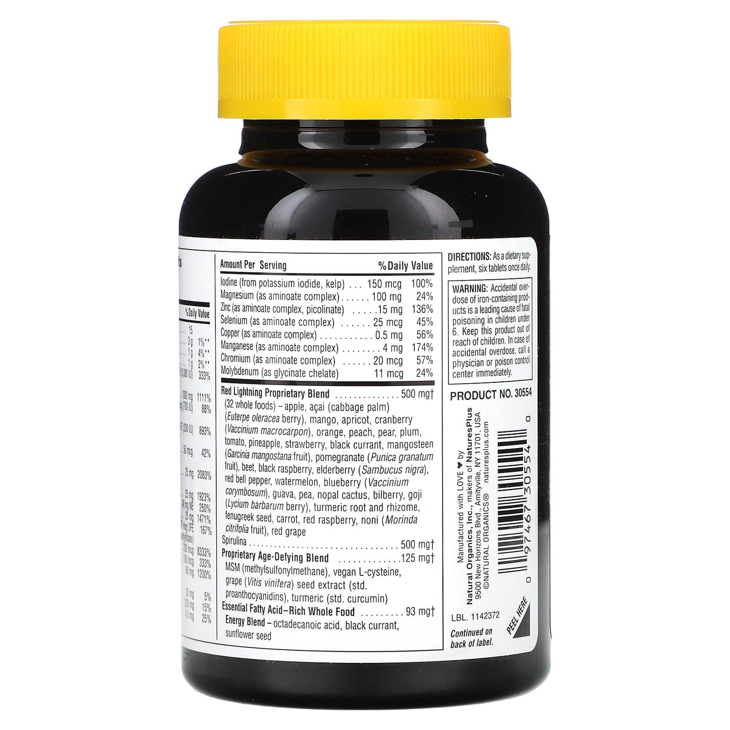Nature's Plus, Source Of Life Green + Red, 180 Tablets UPC 097467305540 | Hilife Vitamins