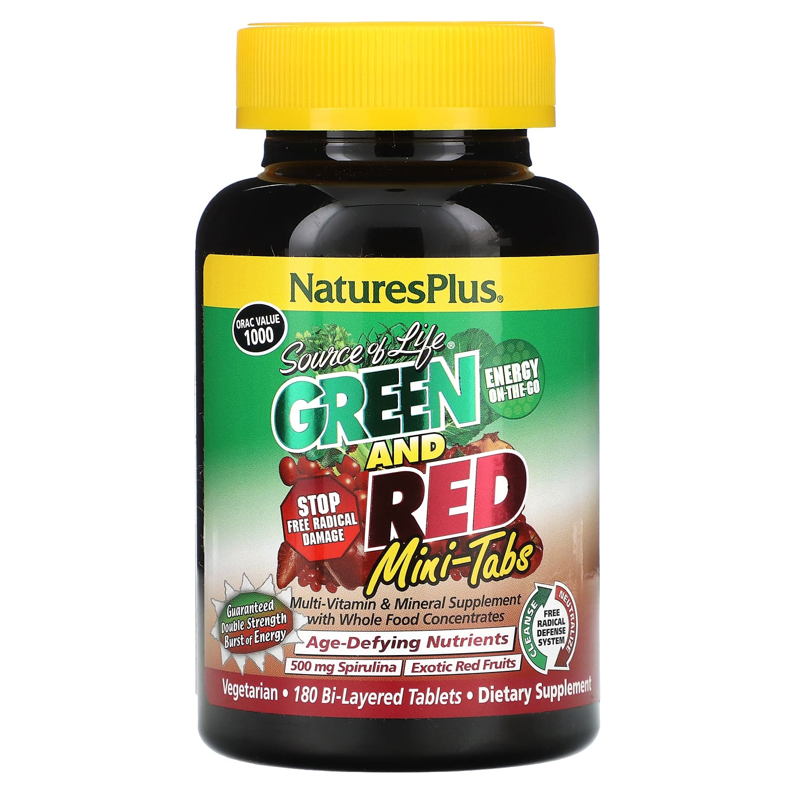 Nature's Plus, Source Of Life Green + Red, 180 Tablets UPC 097467305540 | Hilife Vitamins