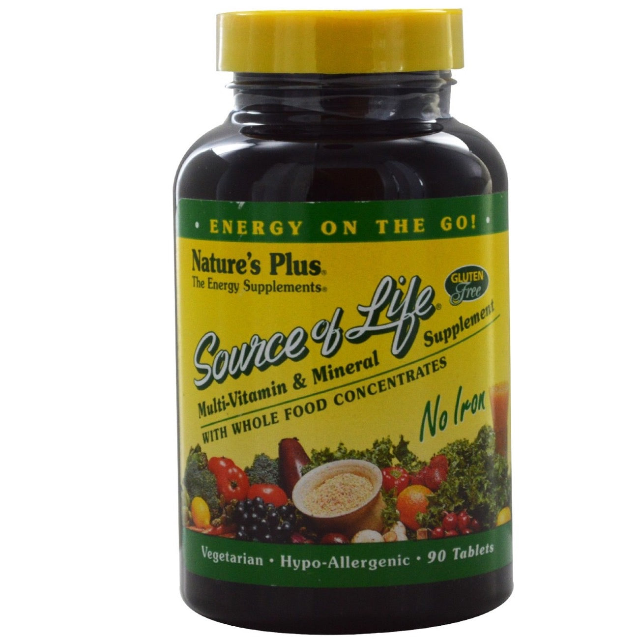 Nature's Plus, Source Of Life No Iron, 90 Tablets UPC 097467305816 | Hilife Vitamins