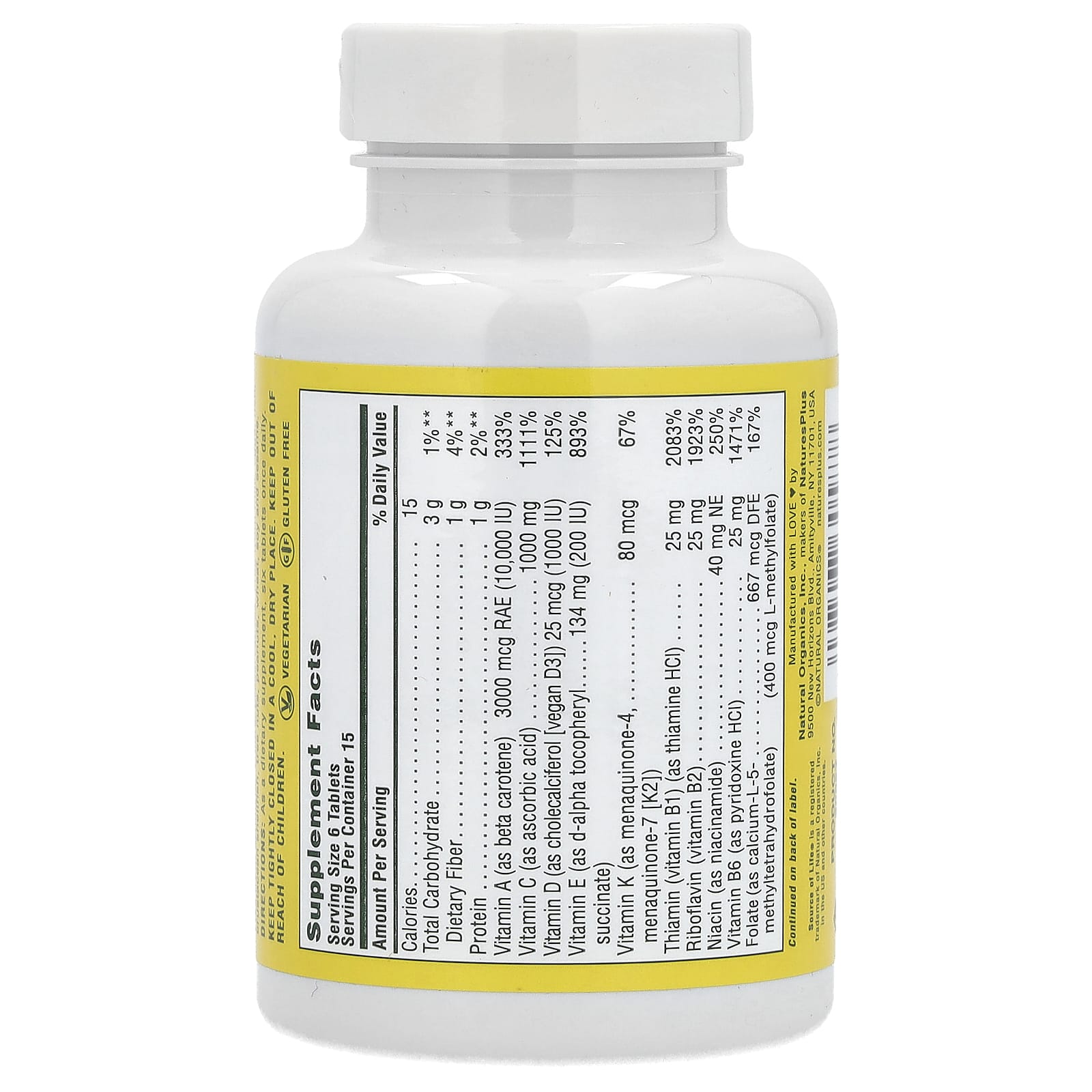 Nature's Plus, Source Of Life, Multi-Vitamin & Mineral Supplements, 90 Tablets UPC 097467305878 | Hilife Vitamins