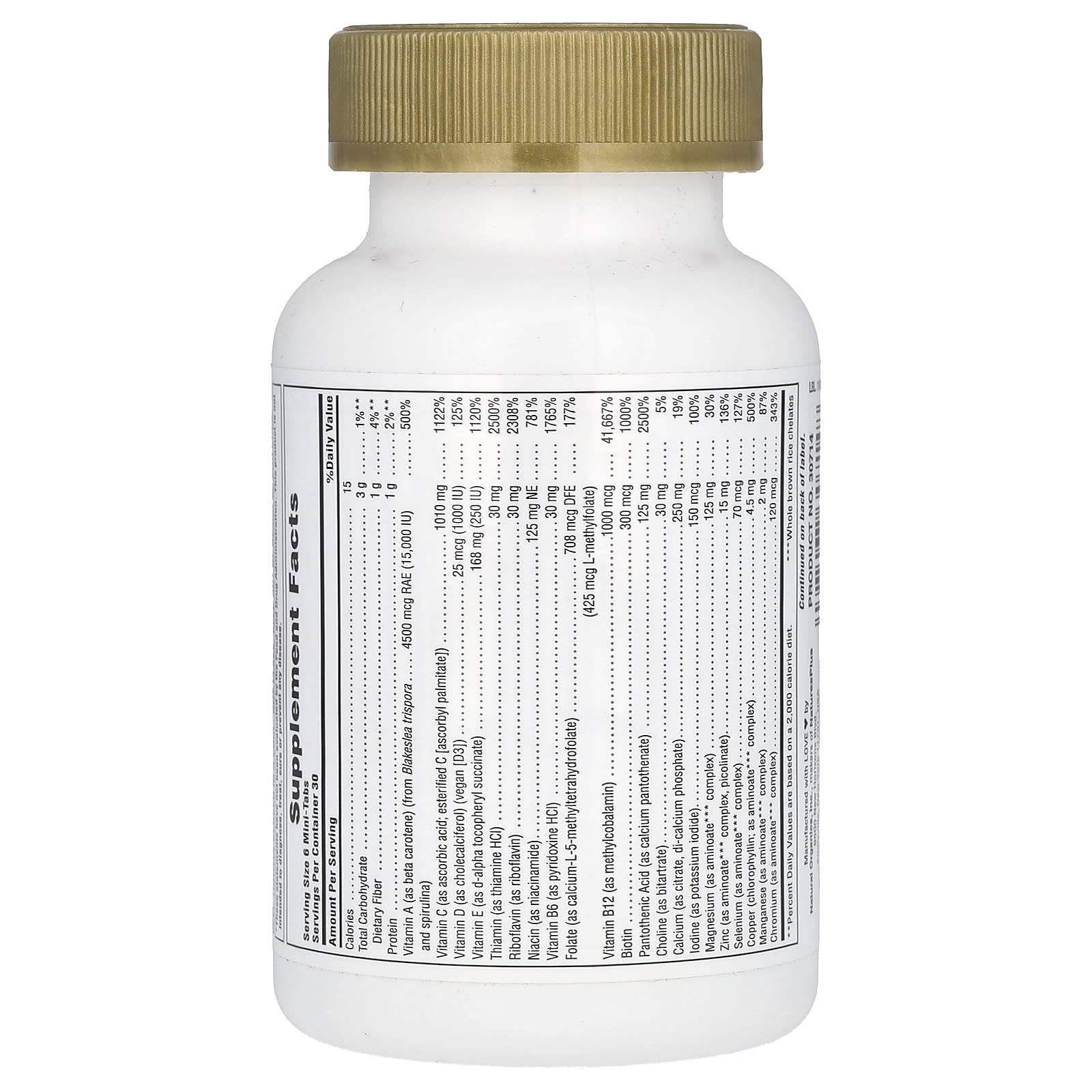 Nature's Plus, Source of Life, Gold, Mini-Tabs, Multivitamin, 180 Tablets UPC 097467307148 | Hilife Vitamins