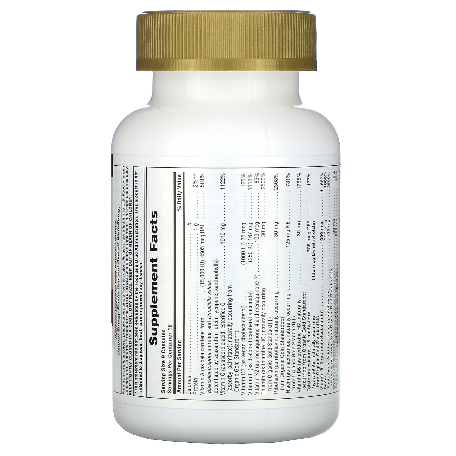 Nature's Plus, Source of Life, Gold Capsules, 90 Vegetarian Capsules UPC 097467307162 | Hilife Vitamins