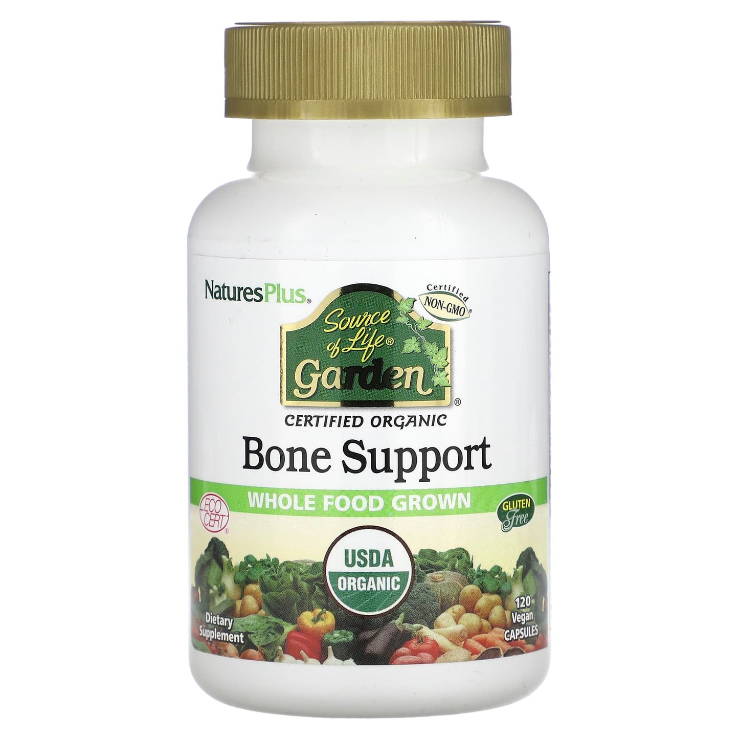 Nature's Plus, Source of Life Garden, Organic Bone Support, 120 Capsules UPC 097467307292 | Hilife Vitamins