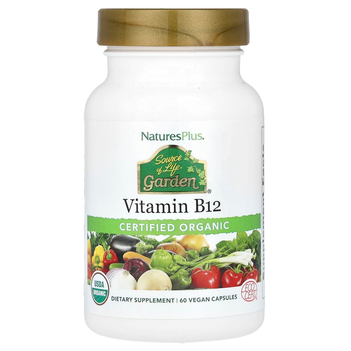 Nature's Plus, Source of Life Garden, Certified Organic Vitamin B, 60 Vegan Capsules UPC 097467307346 | Hilife Vitamins