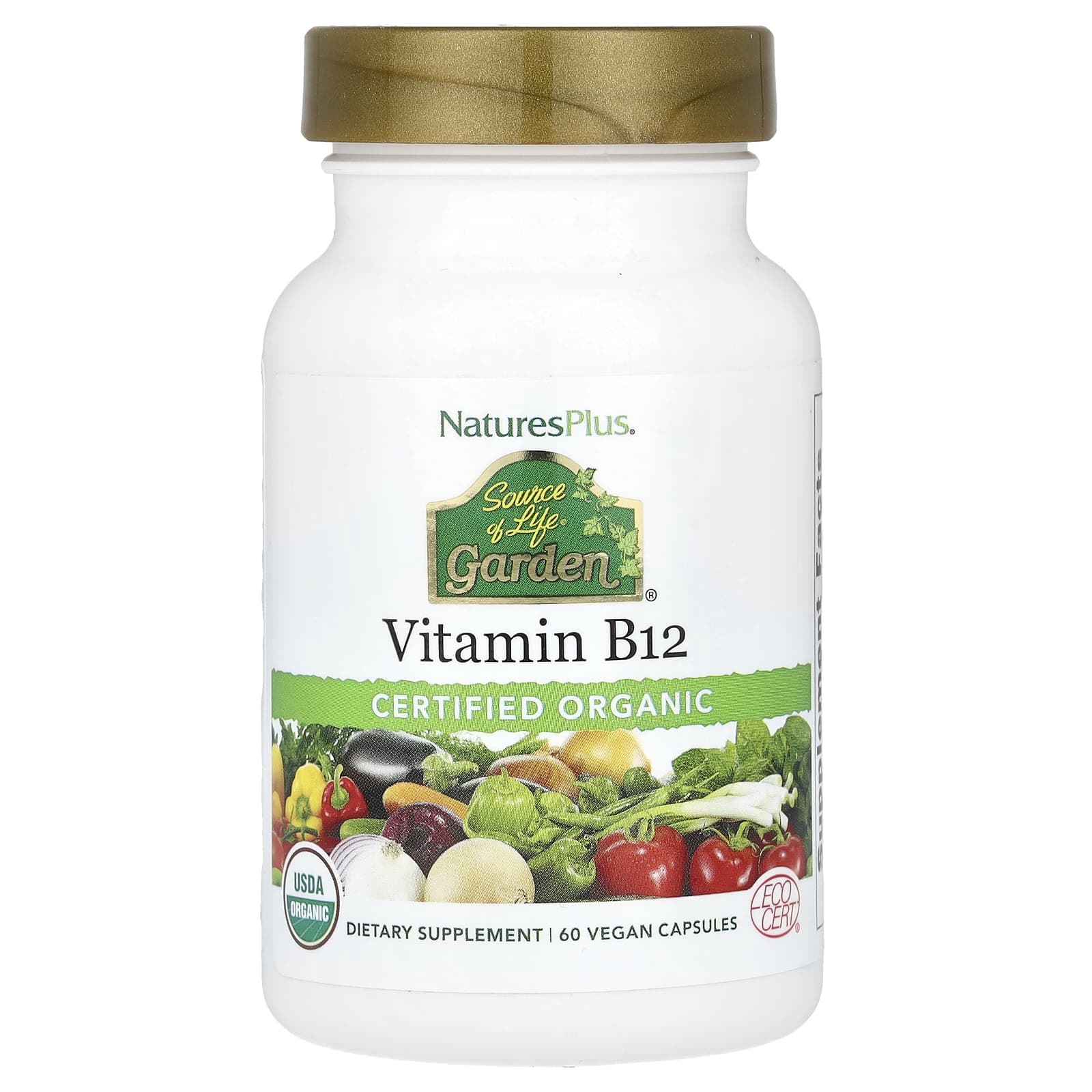 Nature's Plus, Source of Life Garden, Certified Organic Vitamin B, 60 Vegan Capsules UPC 097467307346 | Hilife Vitamins