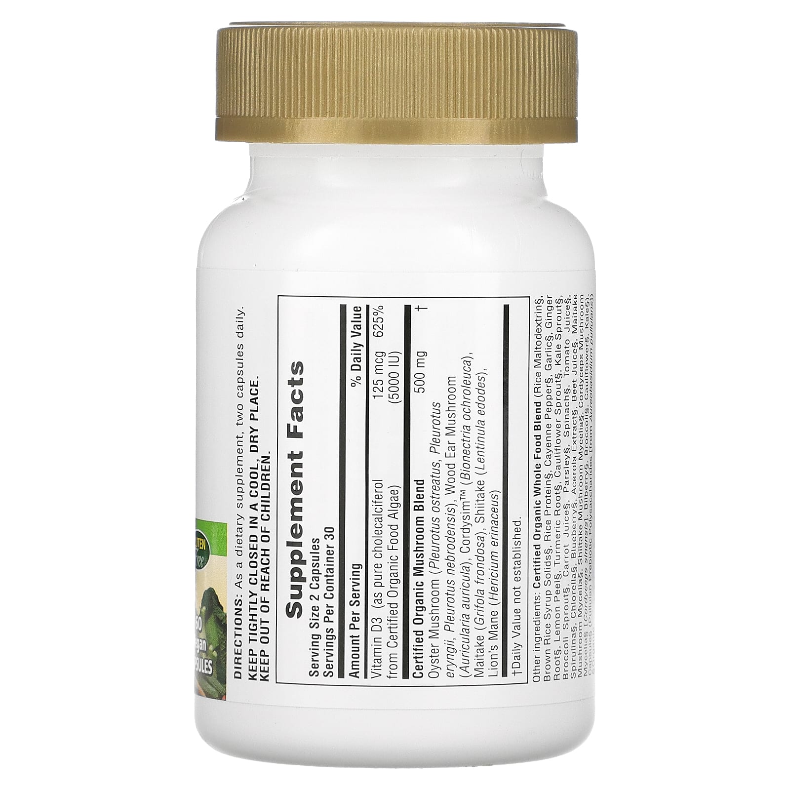 Nature's Plus, Source of Life, Garden, Organic Vitamin D3, 60 Capsules UPC 097467307353 | Hilife Vitamins
