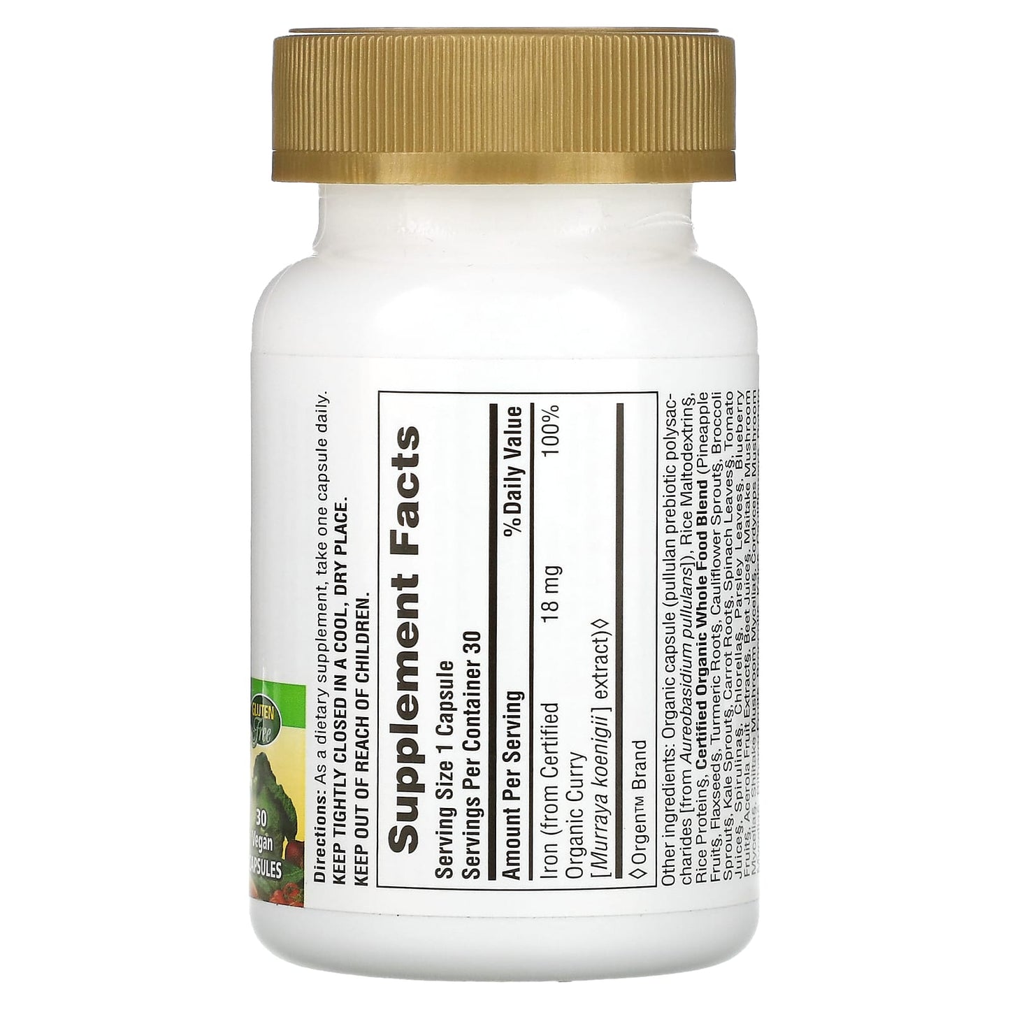 Nature's Plus, Source of Life Garden, Iron, 30 Capsules UPC 097467307360 | Hilife Vitamins