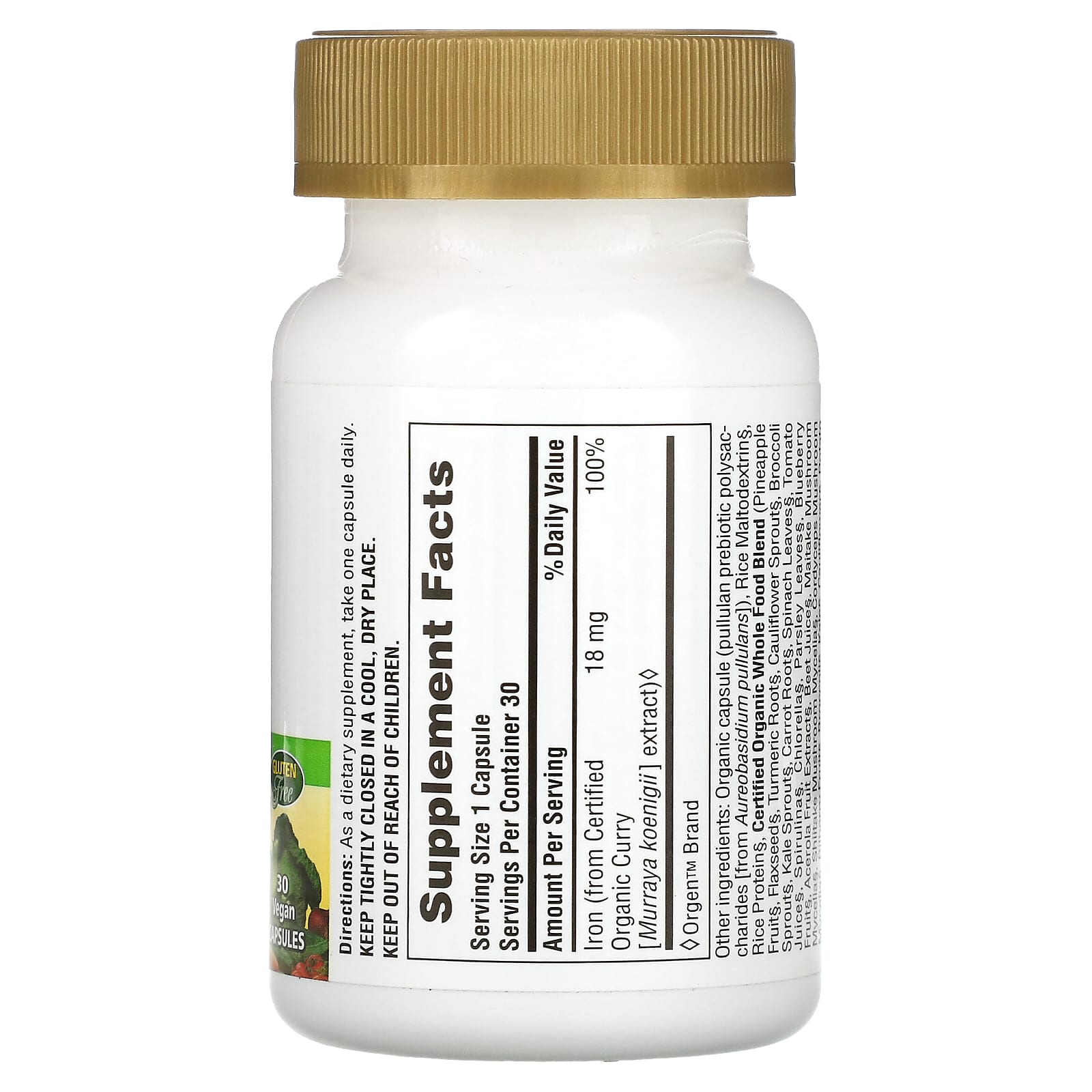 Nature's Plus, Source of Life Garden, Iron, 30 Capsules UPC 097467307360 | Hilife Vitamins