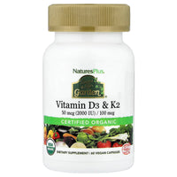 Nature’s Plus, Source of Life Garden, Vit D3 & K2, 60 Vegan Capsules UPC 097467307407 | HiLife Vitamins