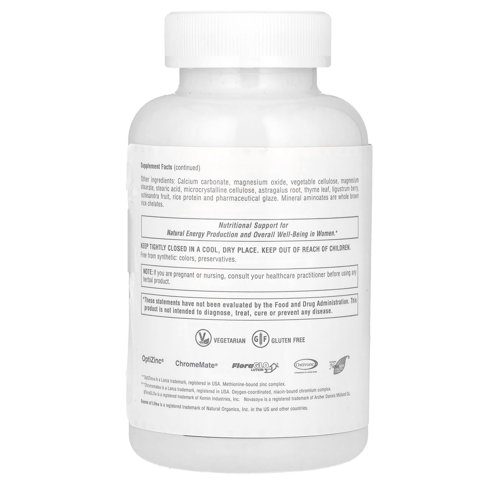 Nature's Plus, Source of Life, Women, Multi-Vitamin and Mineral S, 120 Tablets UPC 097467309500 | Hilife Vitamins