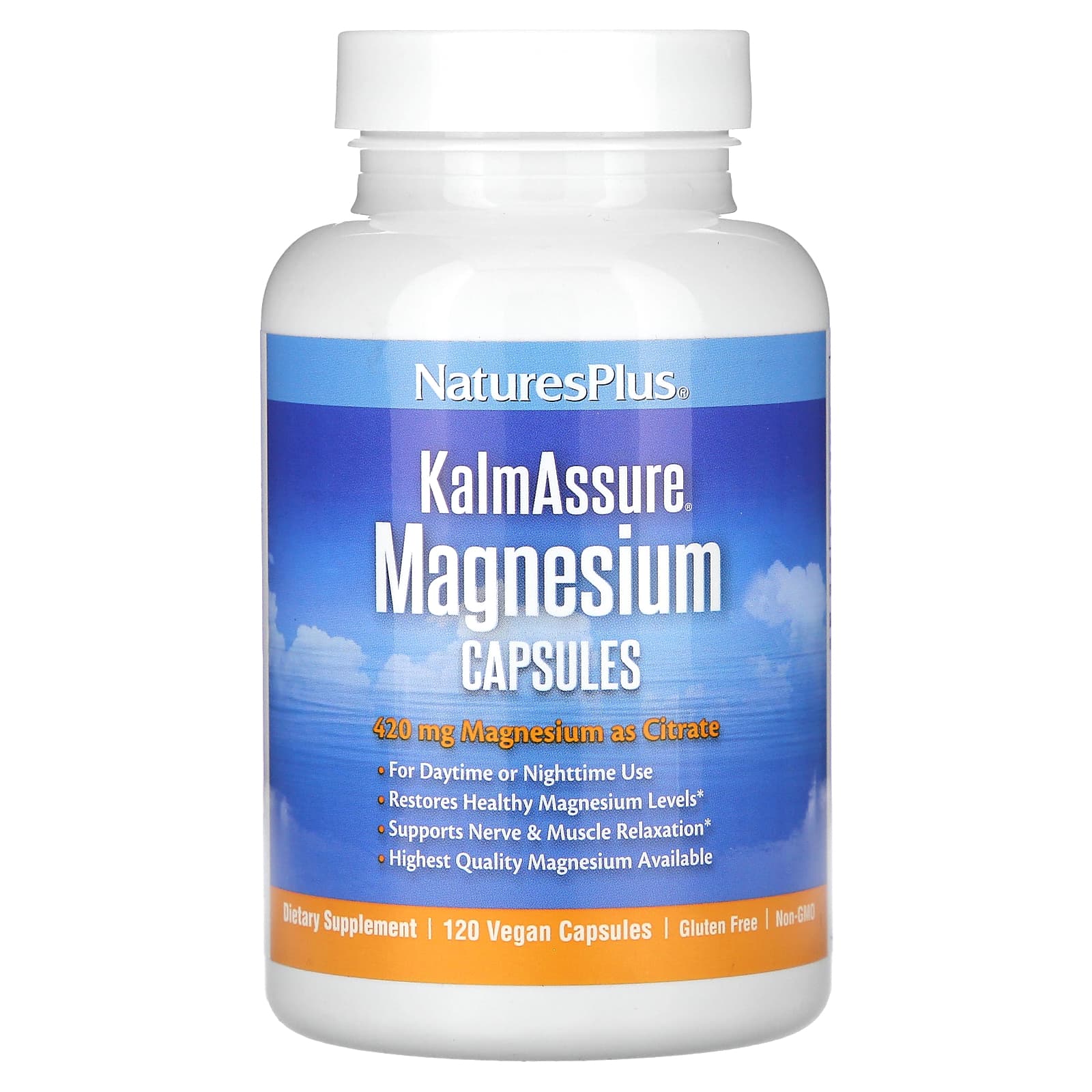 Nature's Plus, KalmAssure, Magnesium, 140 mg, 90 Vegetarian Capsules UPC 097467336025 | Hilife Vitamins