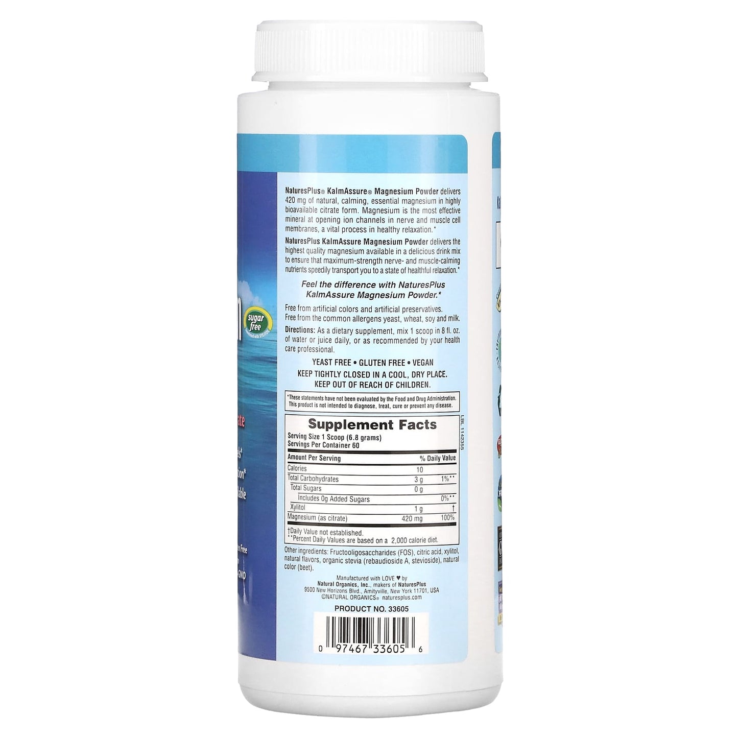 Nature's Plus, Kalmassure Magnesium Powder, Refreshing Pink Lemon, 14.4 Oz UPC 097467336056 | Hilife Vitamins