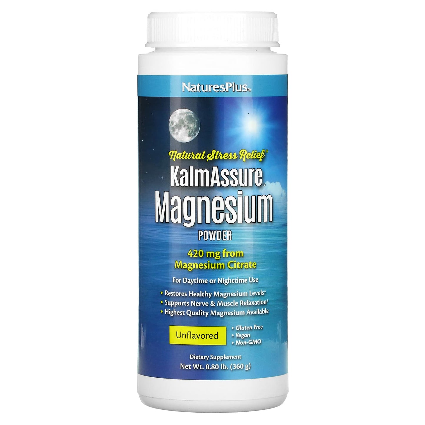 Nature's Plus, KalmAssure Magnesium Powder, Unflavored, 12.8 Oz UPC 097467336063 | Hilife Vitamins