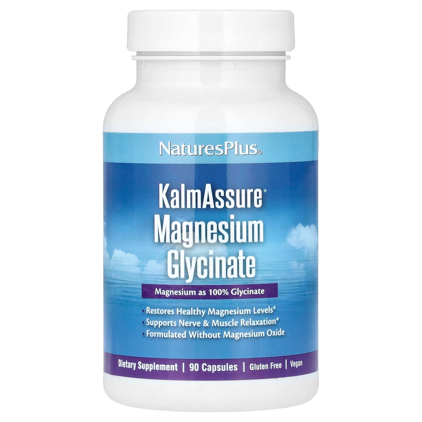 Nature's Plus, KalmAssure, Magnesium Glycinate, 90 Capsules UPC 097467336094 | Hilife Vitamins