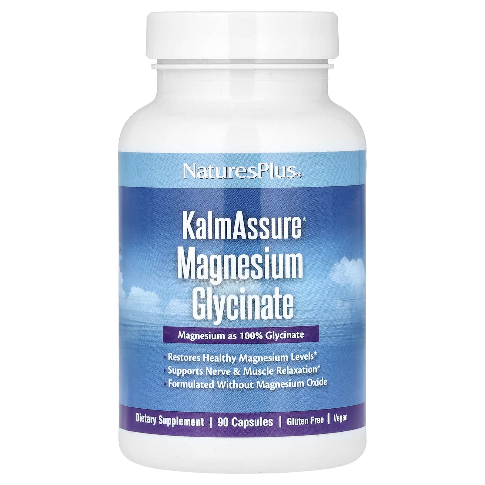 Nature's Plus, KalmAssure, Magnesium Glycinate, 90 Capsules UPC 097467336094 | Hilife Vitamins