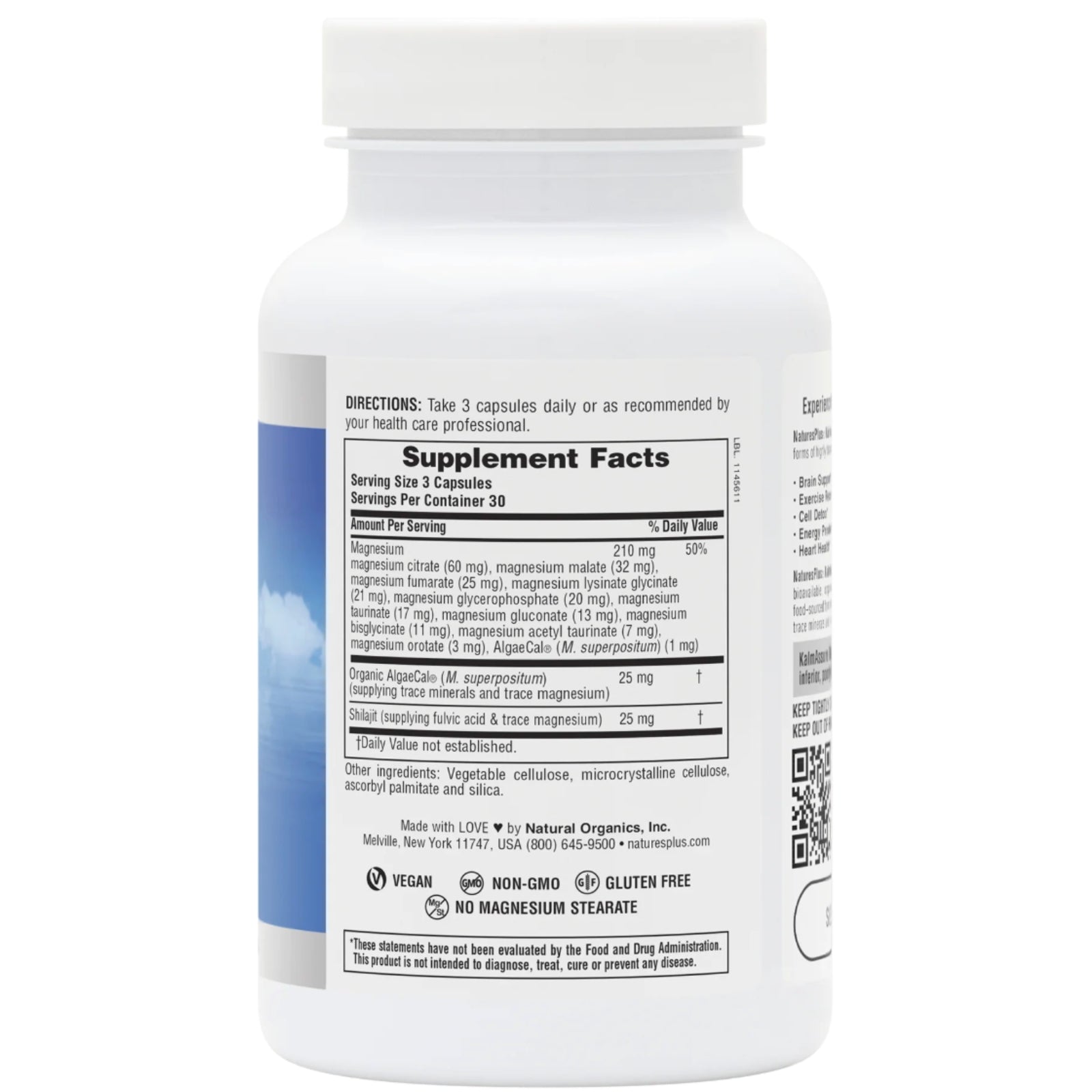 Nature’s Plus, KalmAssure Magnesium Complex 12, 90 Capsules UPC 097467336117 | HiLife Vitamins
