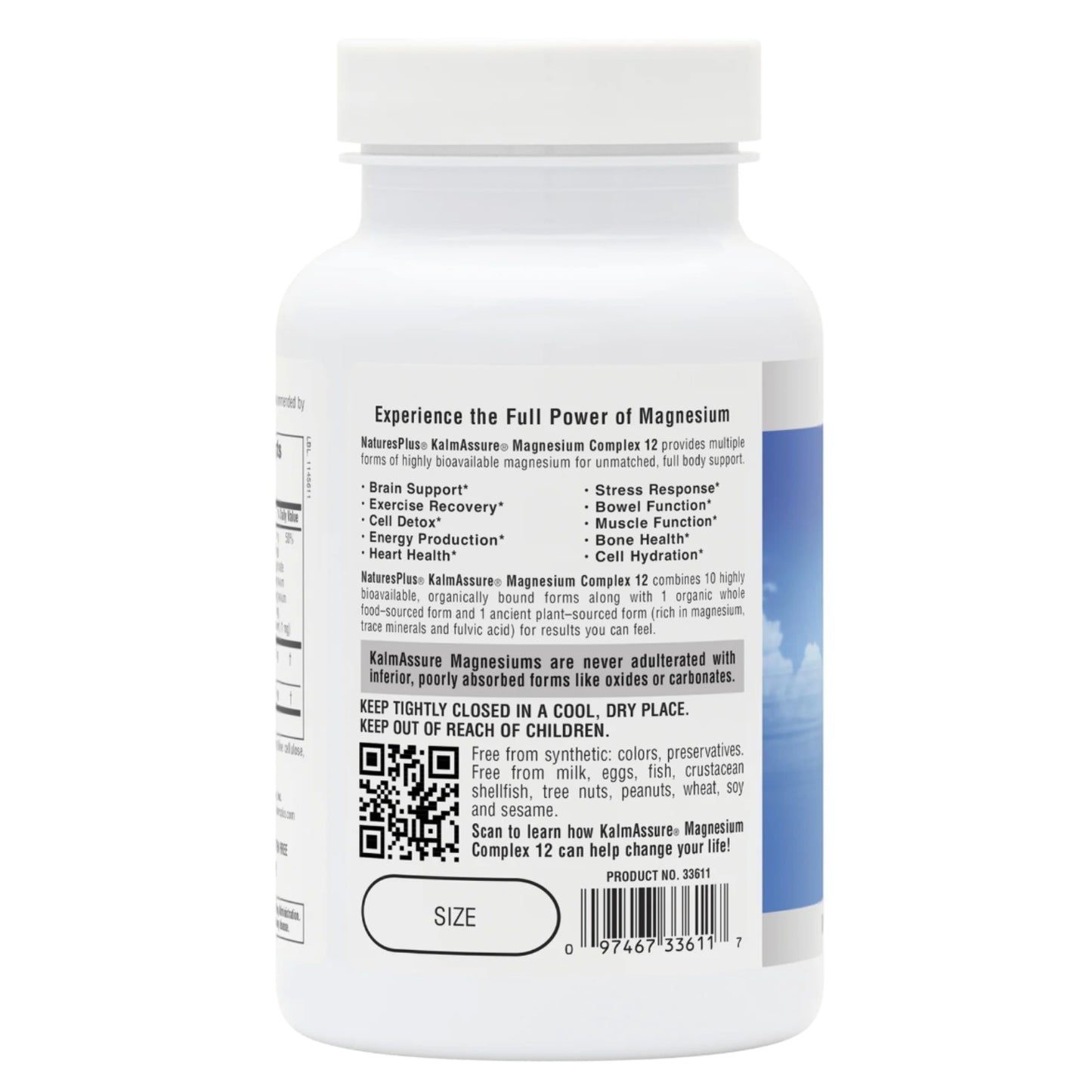 Nature’s Plus, KalmAssure Magnesium Complex 12, 90 Capsules UPC 097467336117 | HiLife Vitamins
