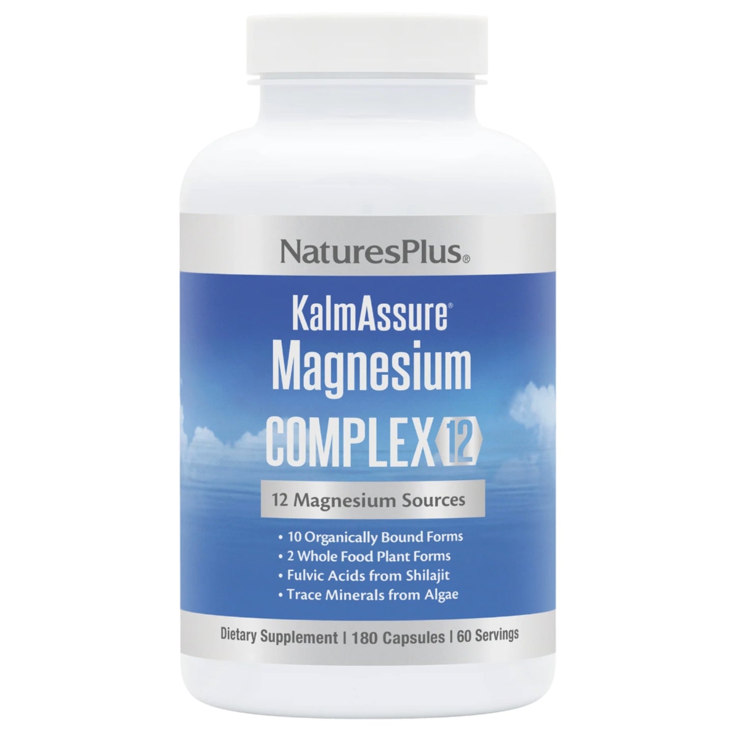 Nature’s Plus, KalmAssure Magnesium Complex 12, 180 Capsules UPC 097467336124 | HiLife Vitamins