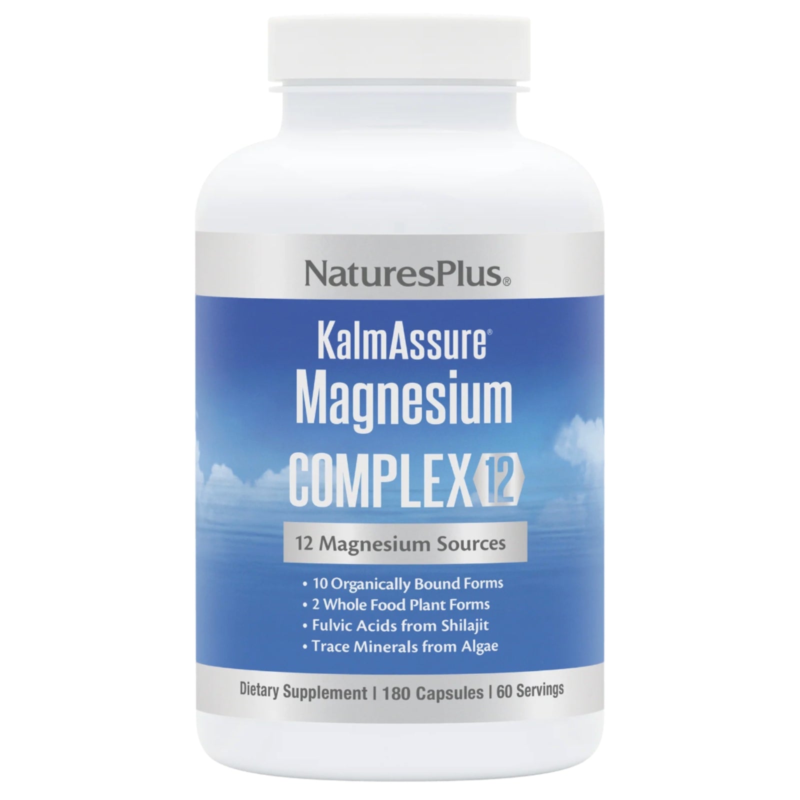 Nature’s Plus, KalmAssure Magnesium Complex 12, 180 Capsules UPC 097467336124 | HiLife Vitamins