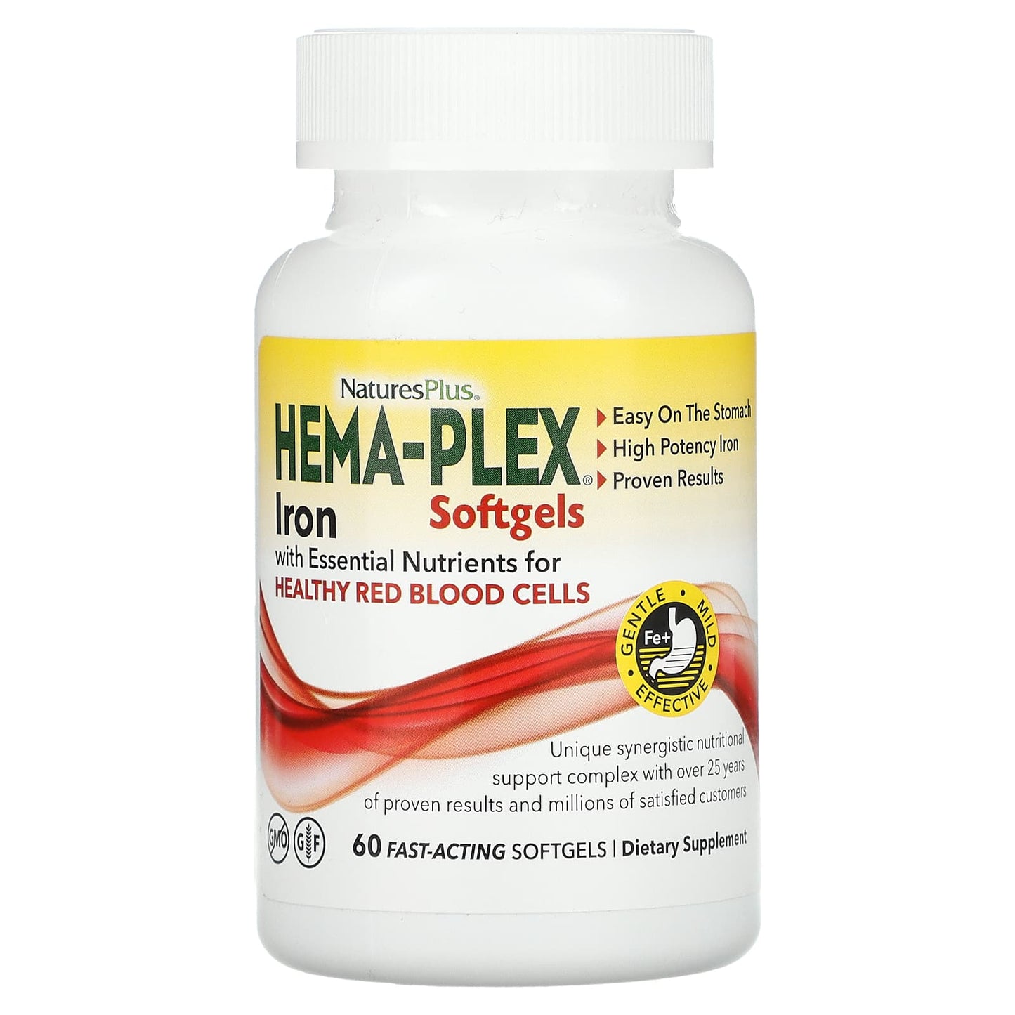 Nature's Plus, Hema-Plex, 60 Fast-Acting Softgels UPC 097467376915 | Hilife Vitamins