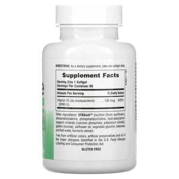 Nature's Plus, Immune Vitamin D3, 125 mcg (5,000 IU), 60 Softgels UPC 097467410046 | Hilife Vitamins