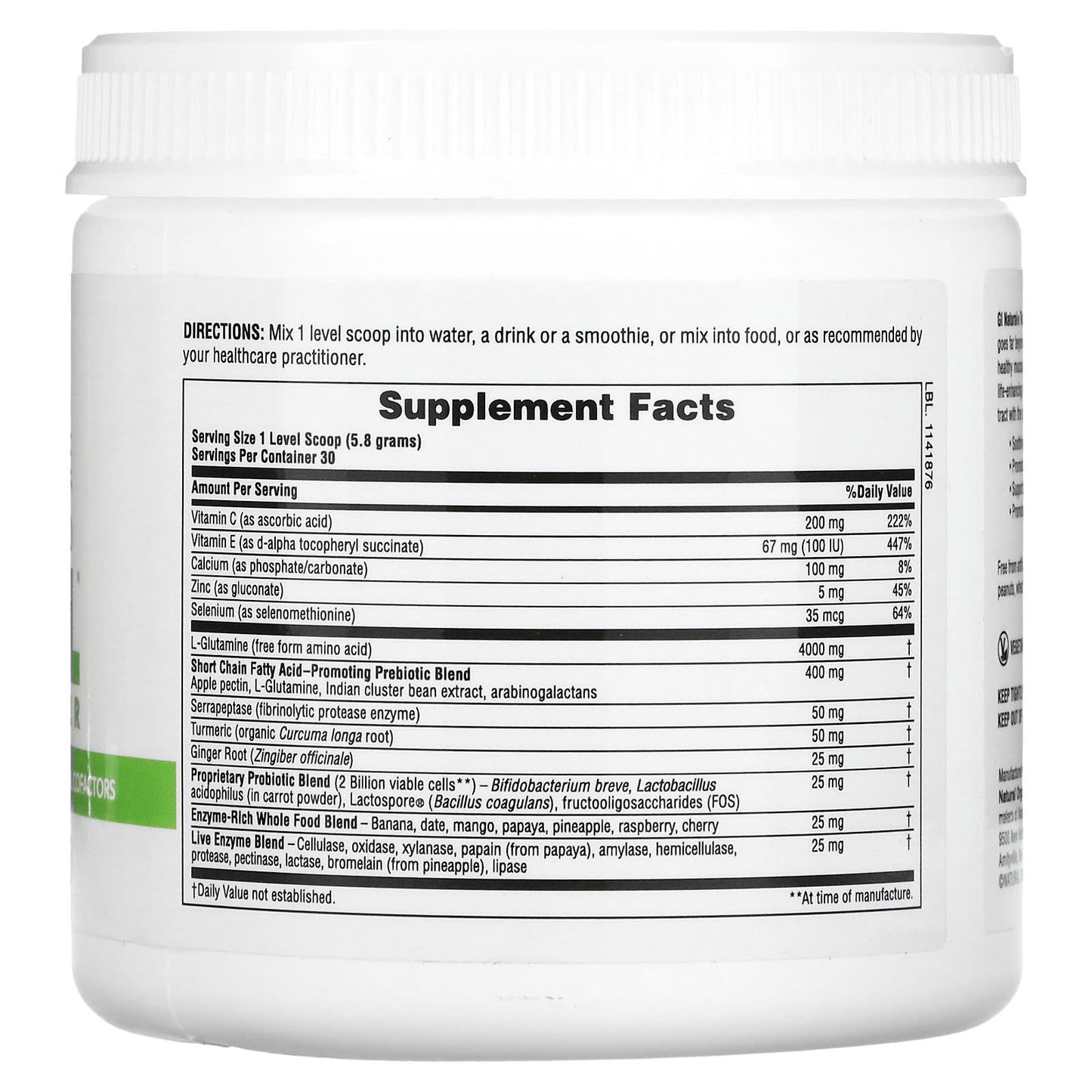 Nature's Plus, GI Natural Fast-Acting Powder, 0.38 lb (174 g) UPC 097467438675 | Hilife Vitamins