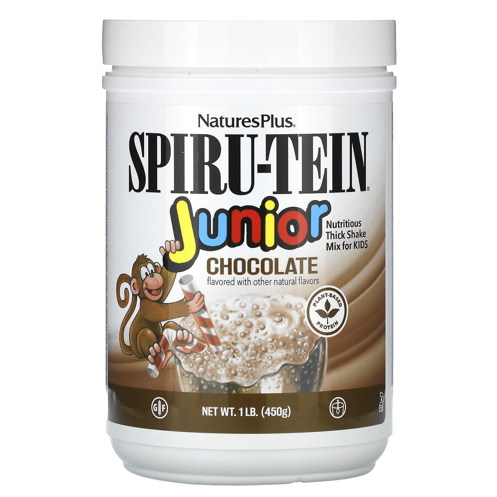 Nature's Plus, Spiru-Tein Junior, Nutritious Thick Shake Mix, Cho, 1 Lb UPC 097467456020 | Hilife Vitamins