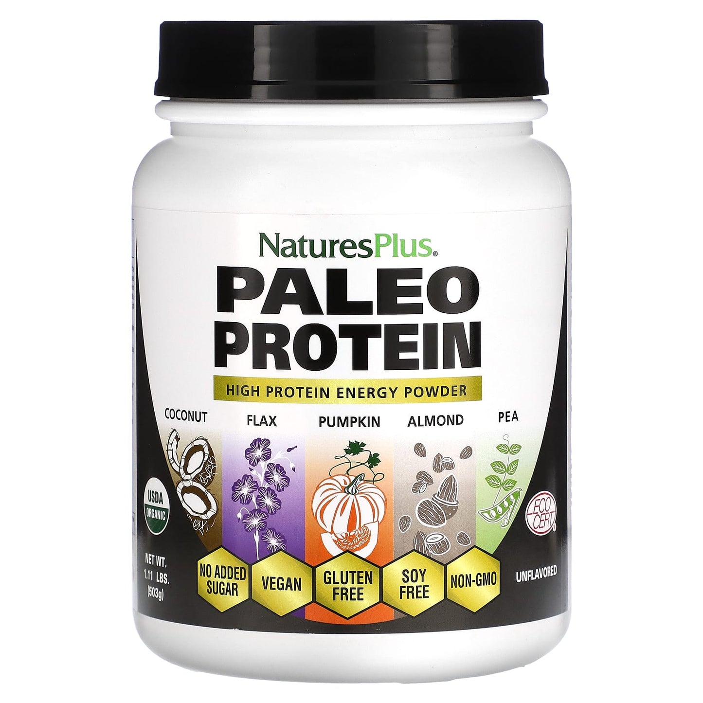 Nature's Plus, Paleo Protein Powder, Unflavored and Unsweetened, 1.49 lbs (675g) UPC 097467459571 | Hilife Vitamins