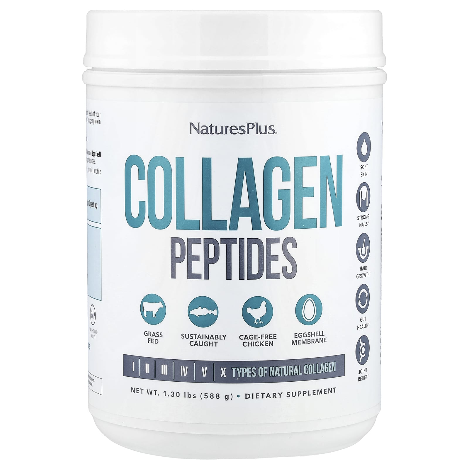 Nature’s Plus, Collagen Peptides, 1.3 lbs (588 g) UPC 097467459625 | HiLife Vitamins