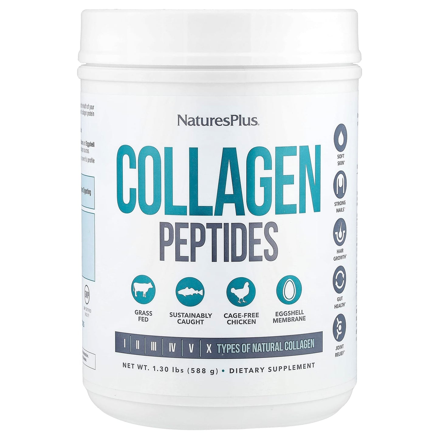 Nature's Plus, Collagen Peptides, 1.3 lbs (588 g) UPC 097467459625 | Hilife Vitamins