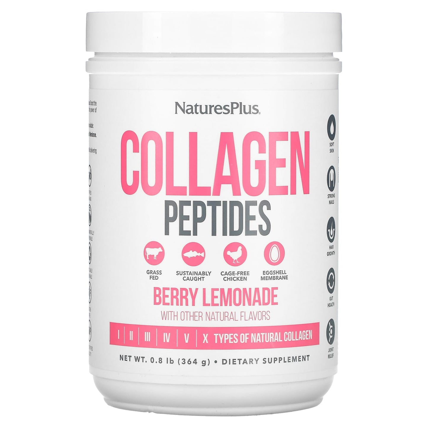 Nature's Plus, Collagen Peptides, Berry Lemonade, 0.8 lbs (364 g) UPC 097467459694 | Hilife Vitamins