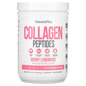 Nature’s Plus, Collagen Peptides, Berry Lemonade, 0.8 lbs (364 g) - 097467459694 | Hilife Vitamins
