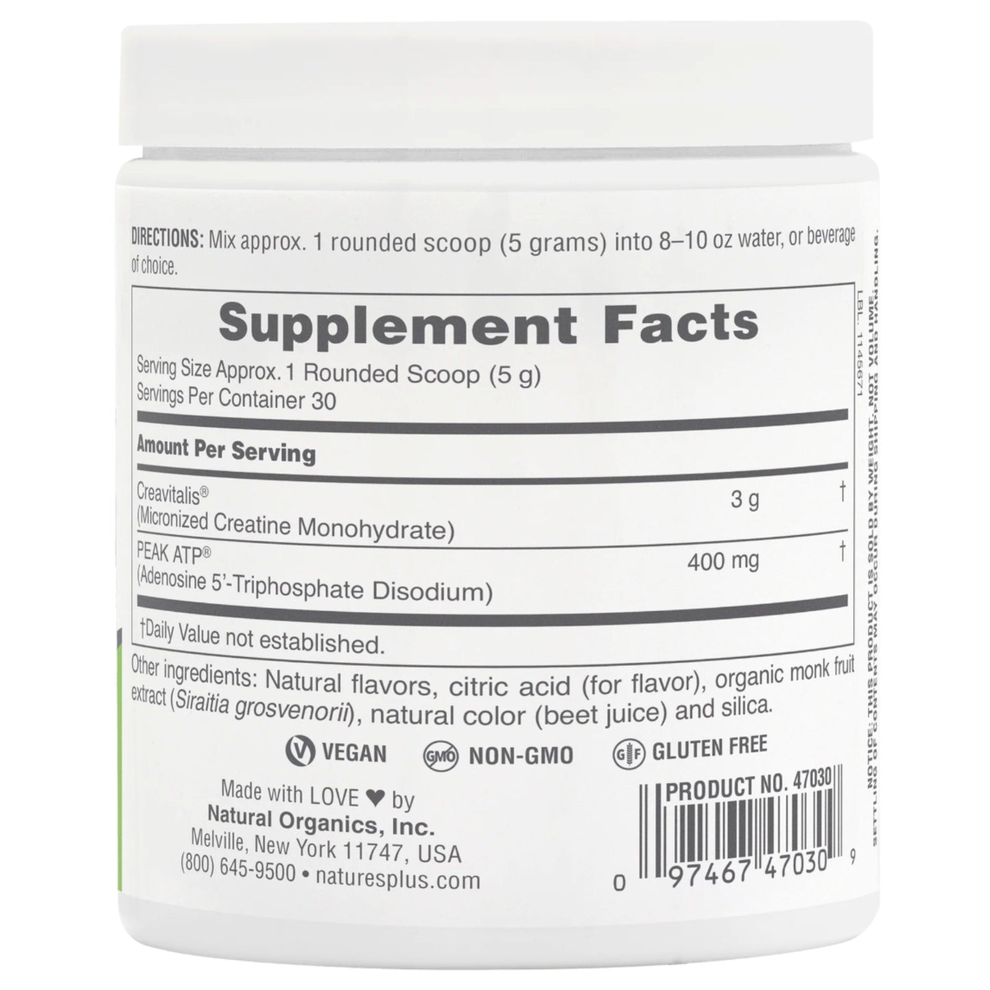 Nature’s Plus, PRO Creatine Performance System, 0.33lb (150g) UPC 097467470309 | HiLife Vitamins