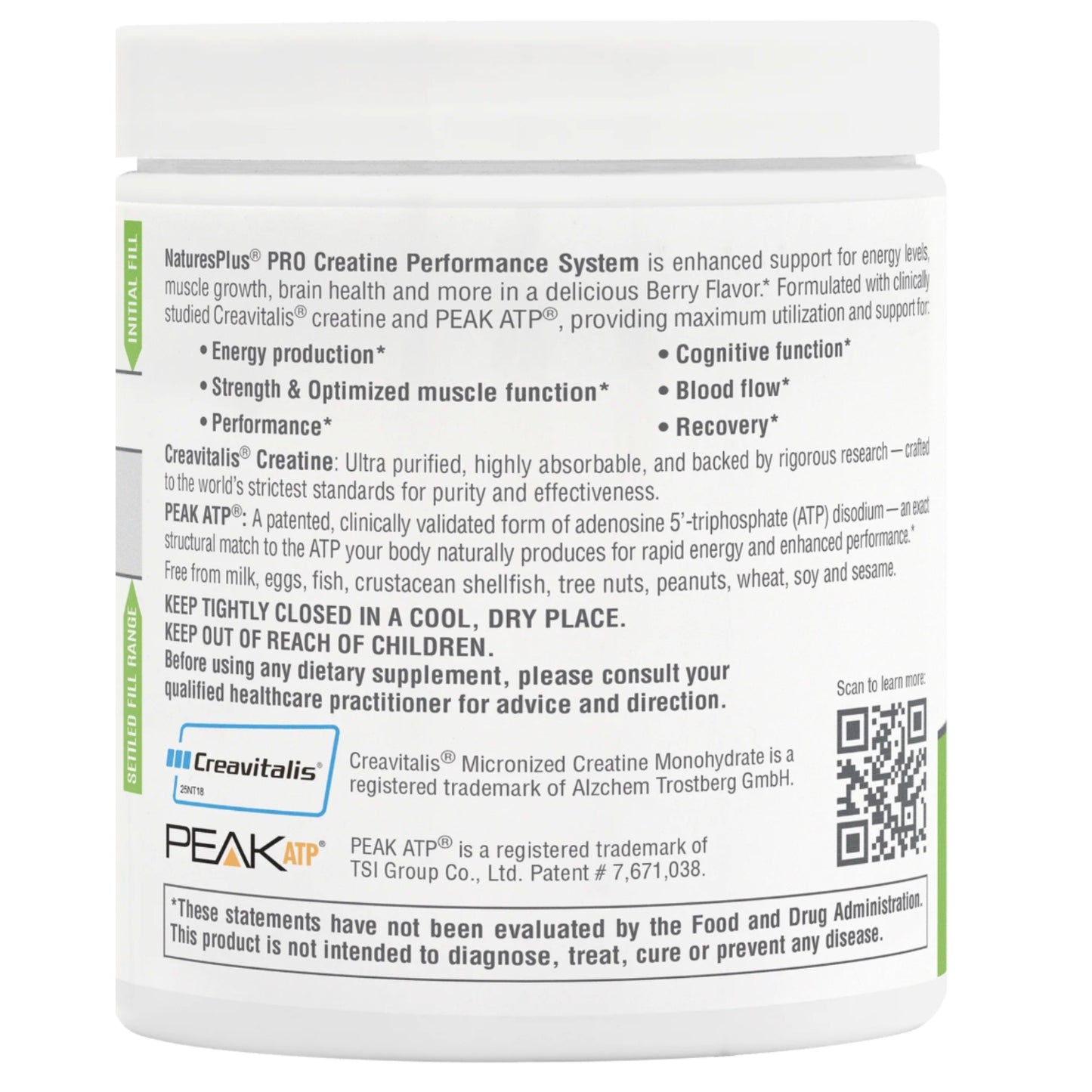 Nature’s Plus, PRO Creatine Performance System, 0.33lb (150g) UPC 097467470309 | HiLife Vitamins
